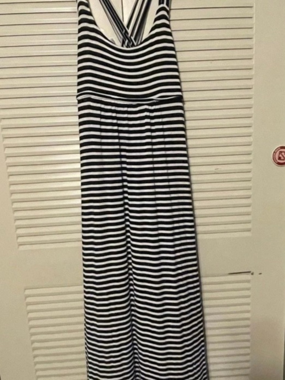 Calvin Klein Striped Maxi Dress in Black & White Size 6 Like New